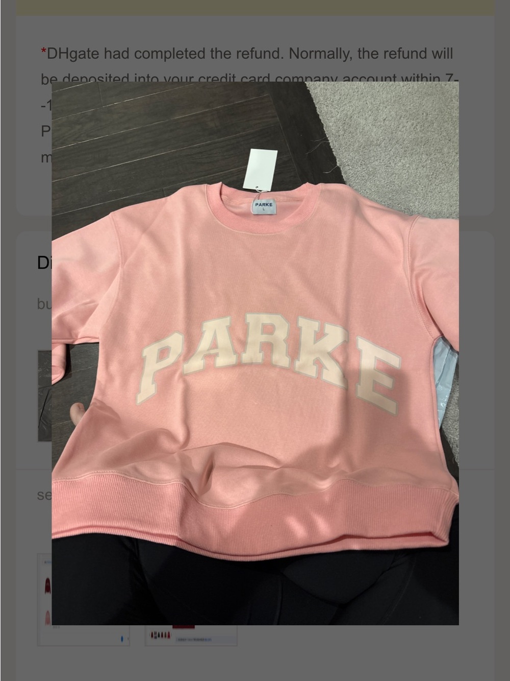 Parke Pink Crewneck Sweatshirt with White Logo - Picture 2 of 3